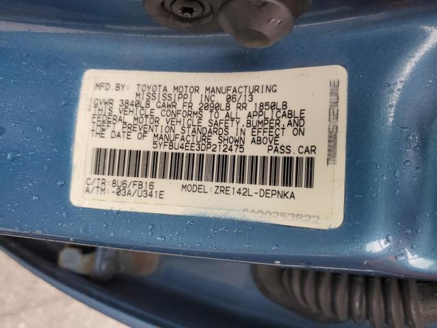 Photo 11 VIN: 5YFBU4EE3DP212475 - TOYOTA COROLLA BA 