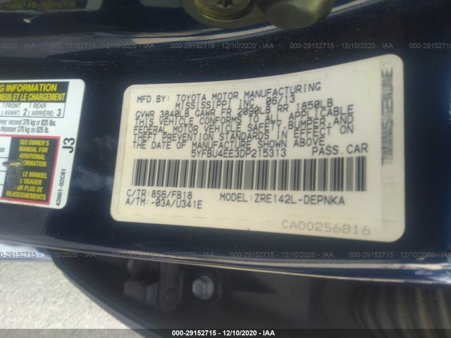 Photo 8 VIN: 5YFBU4EE3DP215313 - TOYOTA COROLLA 