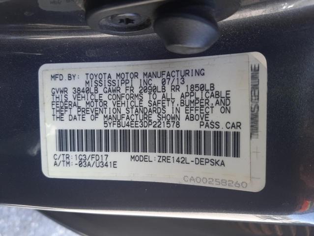 Photo 9 VIN: 5YFBU4EE3DP221578 - TOYOTA COROLLA BA 