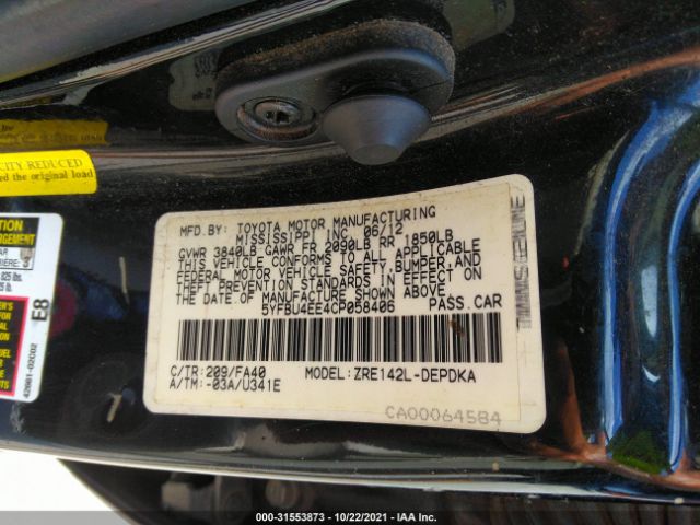 Photo 8 VIN: 5YFBU4EE4CP058406 - TOYOTA COROLLA BA 