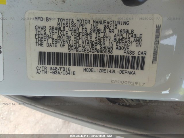 Photo 8 VIN: 5YFBU4EE4DP085588 - TOYOTA COROLLA 