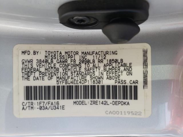 Photo 9 VIN: 5YFBU4EE4DP118301 - TOYOTA COROLLA BA 