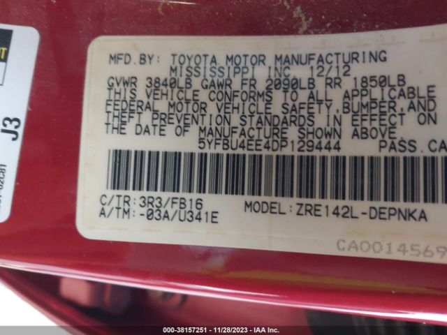 Photo 8 VIN: 5YFBU4EE4DP129444 - TOYOTA COROLLA 