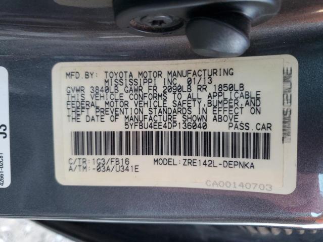 Photo 11 VIN: 5YFBU4EE4DP136040 - TOYOTA COROLLA BA 