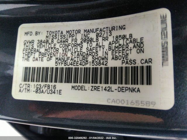 Photo 8 VIN: 5YFBU4EE4DP153842 - TOYOTA COROLLA 