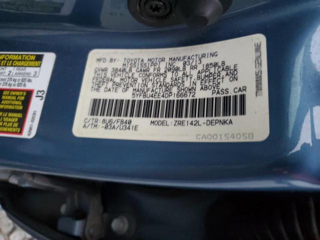 Photo 12 VIN: 5YFBU4EE4DP166672 - TOYOTA COROLLA BA 