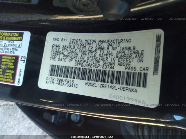 Photo 8 VIN: 5YFBU4EE4DP183794 - TOYOTA COROLLA 