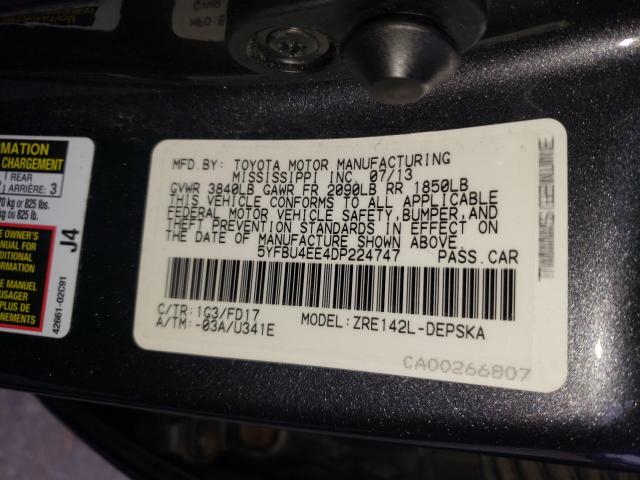 Photo 9 VIN: 5YFBU4EE4DP224747 - TOYOTA COROLLA S 