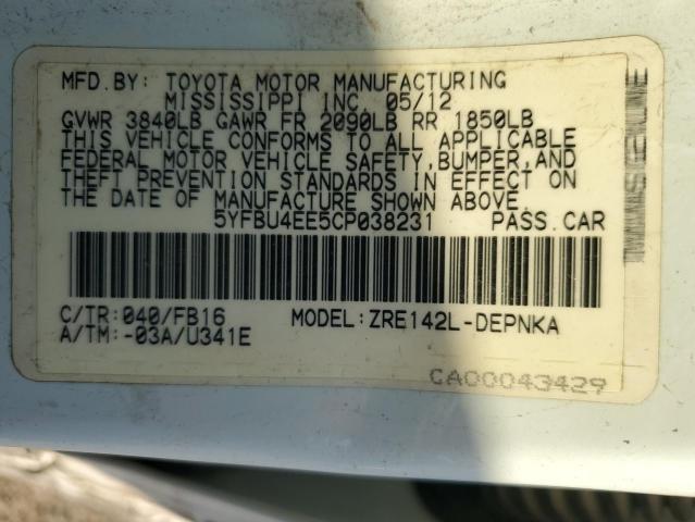 Photo 11 VIN: 5YFBU4EE5CP038231 - TOYOTA COROLLA 