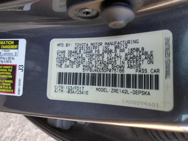 Photo 11 VIN: 5YFBU4EE5DP075166 - TOYOTA COROLLA 