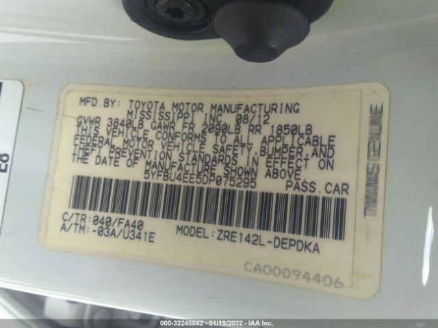 Photo 8 VIN: 5YFBU4EE5DP075295 - TOYOTA COROLLA 