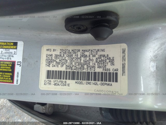 Photo 8 VIN: 5YFBU4EE5DP131512 - TOYOTA COROLLA 