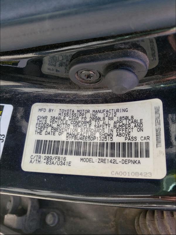 Photo 9 VIN: 5YFBU4EE5DP132515 - TOYOTA COROLLA BA 