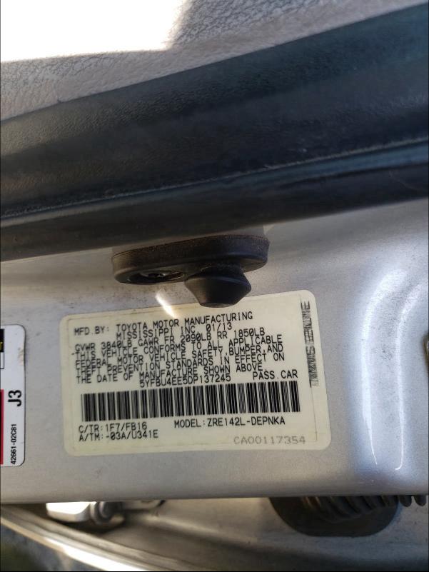 Photo 9 VIN: 5YFBU4EE5DP137245 - TOYOTA COROLLA BA 