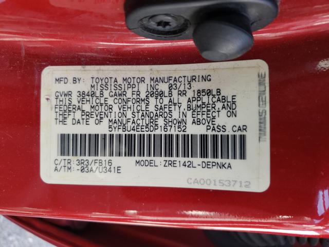 Photo 9 VIN: 5YFBU4EE5DP167152 - TOYOTA COROLLA BA 