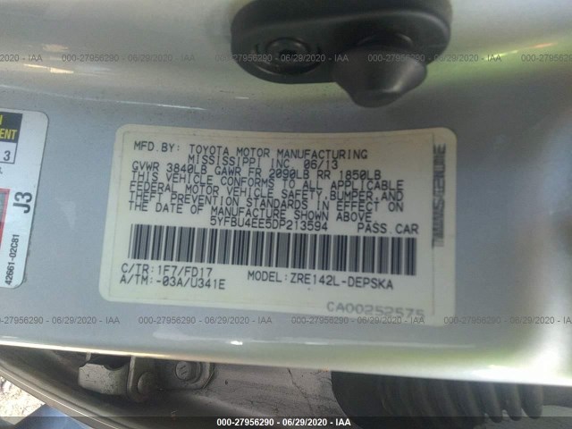 Photo 8 VIN: 5YFBU4EE5DP213594 - TOYOTA COROLLA 