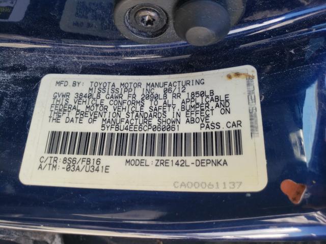 Photo 9 VIN: 5YFBU4EE6CP060061 - TOYOTA COROLLA BA 