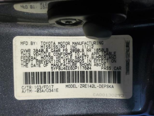 Photo 11 VIN: 5YFBU4EE6DP117604 - TOYOTA COROLLA BA 