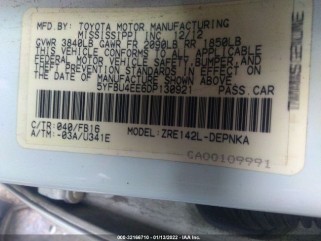 Photo 8 VIN: 5YFBU4EE6DP130921 - TOYOTA COROLLA 