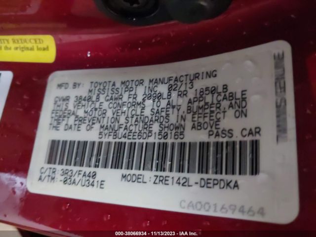 Photo 8 VIN: 5YFBU4EE6DP150165 - TOYOTA COROLLA 