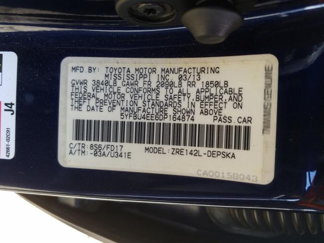 Photo 9 VIN: 5YFBU4EE6DP164874 - TOYOTA COROLLA BA 