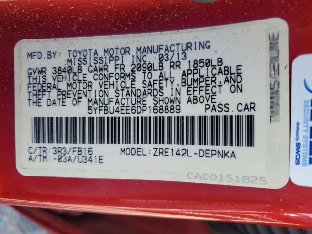 Photo 12 VIN: 5YFBU4EE6DP168889 - TOYOTA COROLLA 