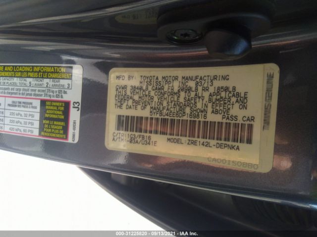 Photo 8 VIN: 5YFBU4EE6DP169816 - TOYOTA COROLLA 