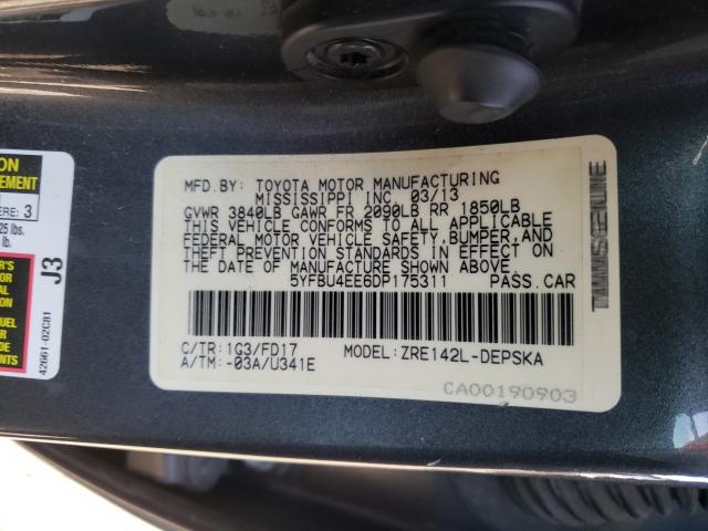 Photo 9 VIN: 5YFBU4EE6DP175311 - TOYOTA COROLLA BA 