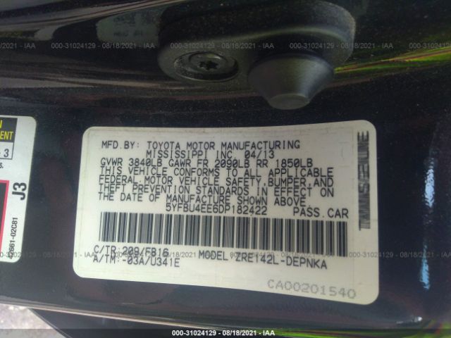 Photo 8 VIN: 5YFBU4EE6DP182422 - TOYOTA COROLLA 