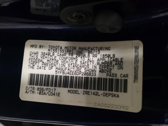 Photo 9 VIN: 5YFBU4EE6DP206833 - TOYOTA COROLLA BA 