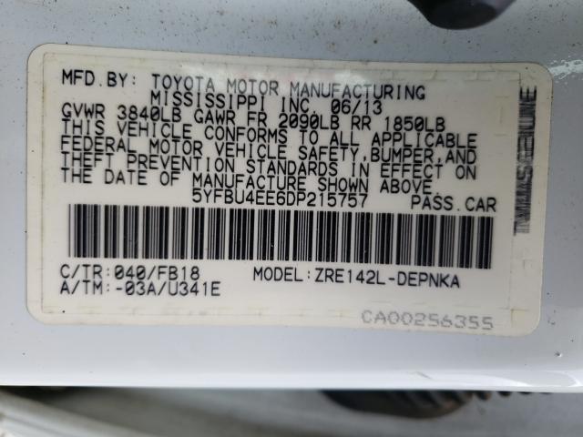 Photo 9 VIN: 5YFBU4EE6DP215757 - TOYOTA COROLLA BA 