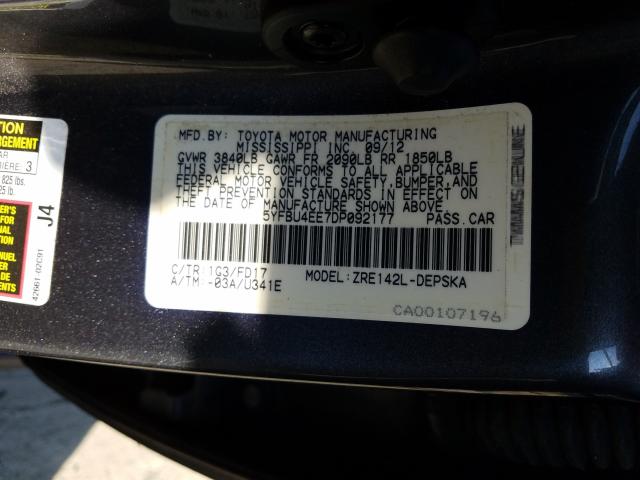 Photo 9 VIN: 5YFBU4EE7DP092177 - TOYOTA COROLLA BA 