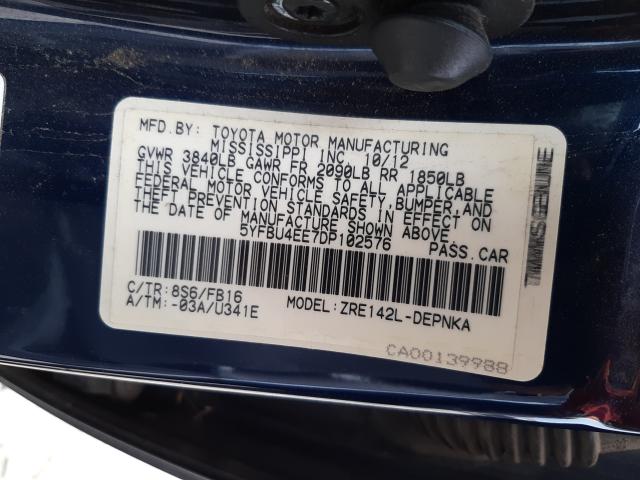 Photo 9 VIN: 5YFBU4EE7DP102576 - TOYOTA COROLLA BA 