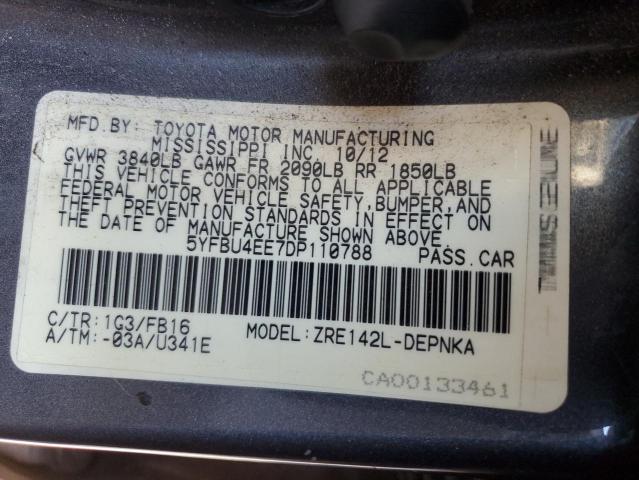 Photo 11 VIN: 5YFBU4EE7DP110788 - TOYOTA COROLLA BA 