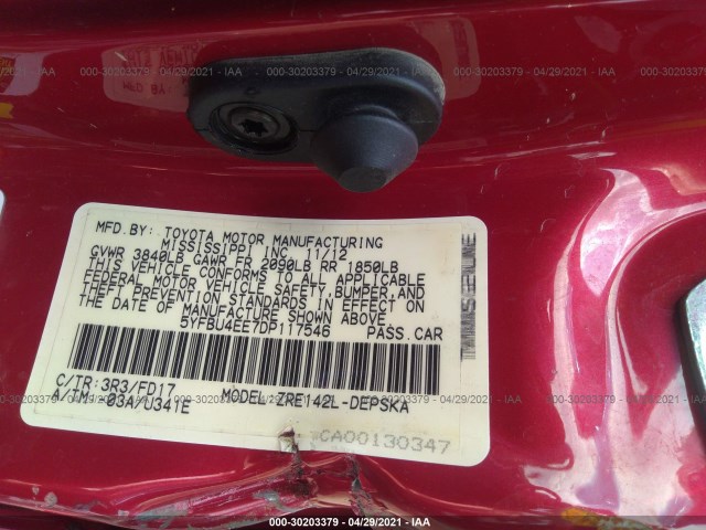 Photo 8 VIN: 5YFBU4EE7DP117546 - TOYOTA COROLLA 