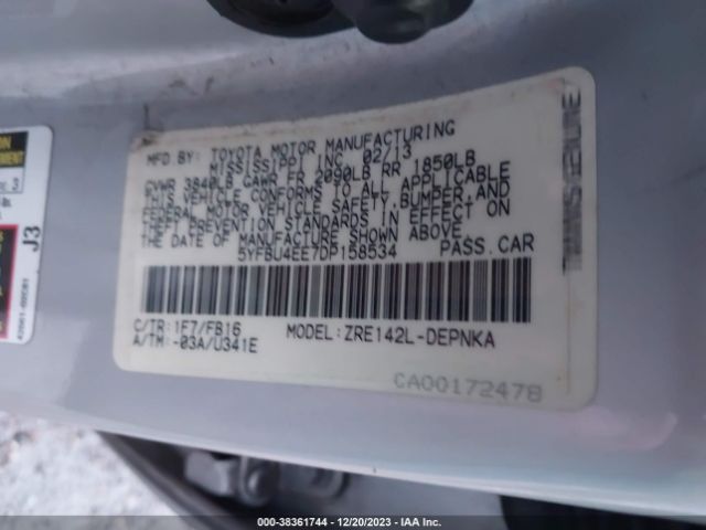 Photo 8 VIN: 5YFBU4EE7DP158534 - TOYOTA COROLLA 