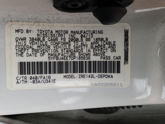 Photo 11 VIN: 5YFBU4EE7DP185636 - TOYOTA COROLLA 