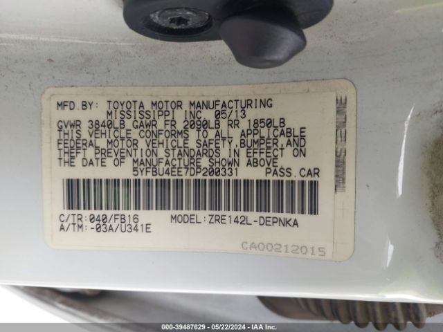 Photo 8 VIN: 5YFBU4EE7DP200331 - TOYOTA COROLLA 