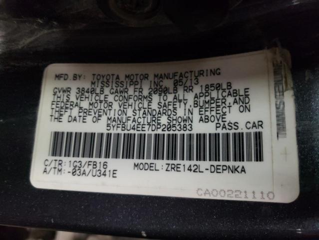 Photo 9 VIN: 5YFBU4EE7DP205383 - TOYOTA COROLLA BA 