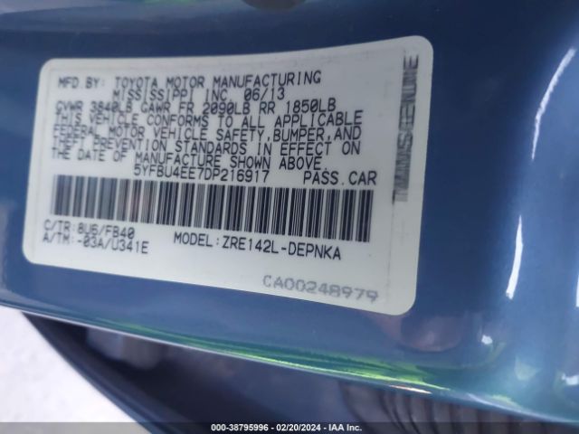 Photo 8 VIN: 5YFBU4EE7DP216917 - TOYOTA COROLLA 