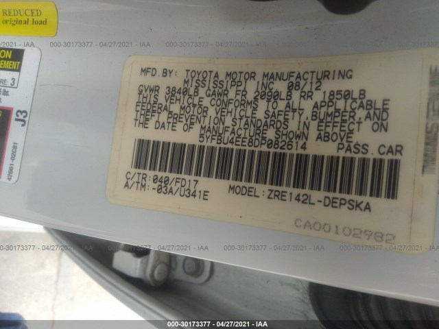 Photo 8 VIN: 5YFBU4EE8DP082614 - TOYOTA COROLLA 