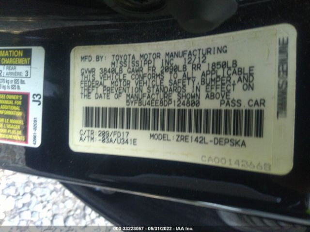 Photo 8 VIN: 5YFBU4EE8DP124800 - TOYOTA COROLLA 