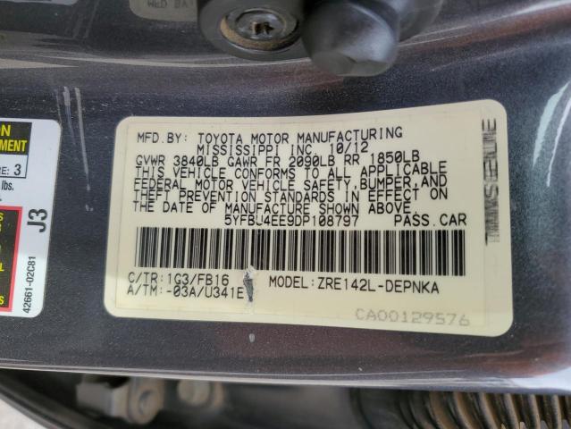 Photo 11 VIN: 5YFBU4EE9DP108797 - TOYOTA COROLLA BA 