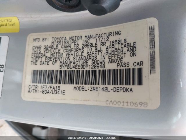 Photo 8 VIN: 5YFBU4EE9DP120948 - TOYOTA COROLLA 