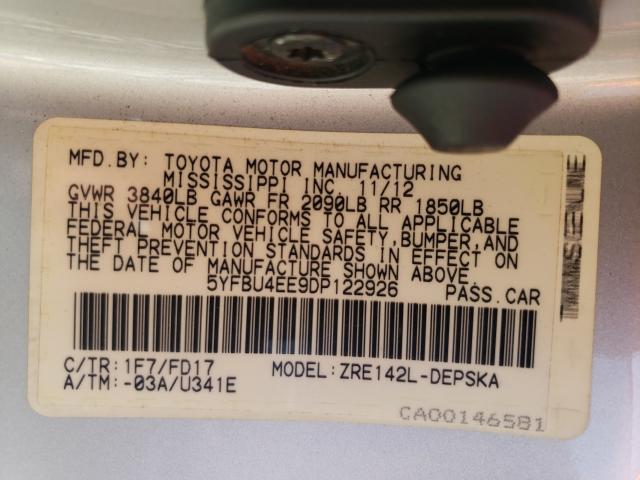 Photo 9 VIN: 5YFBU4EE9DP122926 - TOYOTA COROLLA BA 