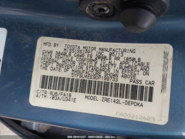 Photo 8 VIN: 5YFBU4EE9DP199733 - TOYOTA COROLLA 