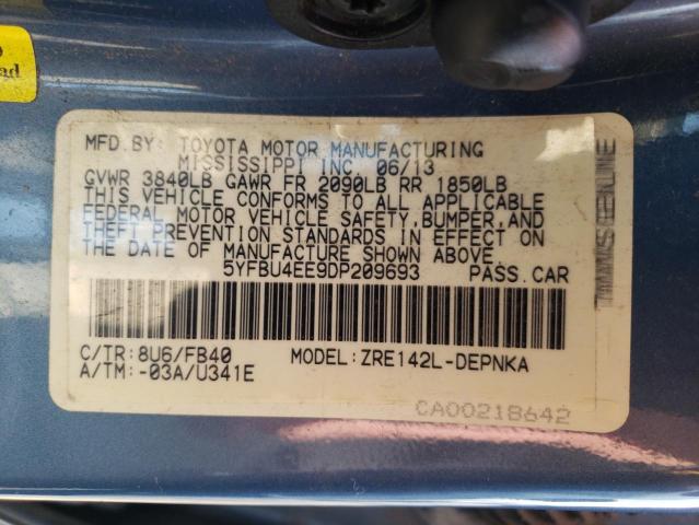 Photo 9 VIN: 5YFBU4EE9DP209693 - TOYOTA COROLLA BA 