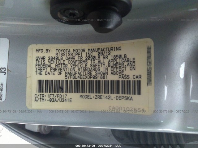 Photo 8 VIN: 5YFBU4EEXDP091881 - TOYOTA COROLLA 