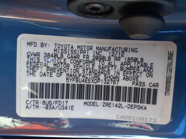 Photo 9 VIN: 5YFBU4EEXDP132767 - TOYOTA COROLLA BA 