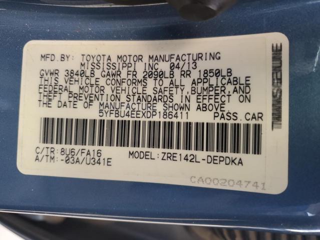 Photo 11 VIN: 5YFBU4EEXDP186411 - TOYOTA COROLLA BA 